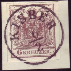 Kisber  "KISBER 6/2" auf Briefstück, Müller 1251a (30 P.). ANK 4 MP ...