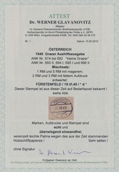 674-694  1945 Grazer Aushilfsausgabe, kompletter Satz (23 Werte) auf ...