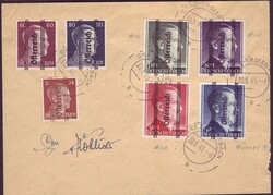 693-696 gestempelt  1945, "Grazer Ausgabe", kompletter Satz mit 693 I ...