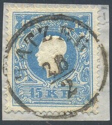 Hatzeg  "HATZEG 26/2" auf Briefstück, Müller 967a (25 P.). ANK 14 I