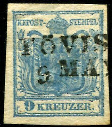 Tövis  "TÖVIS 9 MAY", Müller 2958a (175 Punkte), 9 Kreuzer HP Type ...
