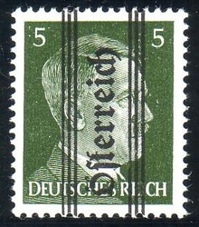 677 d  5 Pfennig in seltener Farbe dunkelmoosgrün, Befund ...