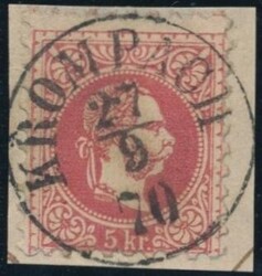 Krumpach  "KROMPACH 27/9/70" (Gudlin 400 P.) auf Briefstück. ANK 37 I