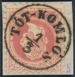 Tot-Komlos  "TOT-KOMLOS 1/3" (Gudlin 80 P.) auf Briefstück. ANK 37 I