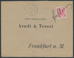 Kufstein  1900, 5 Kreuzer rot mit handschriftlicher Entwertung ...