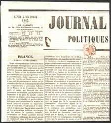 2 Kreuzer  1863, Zeitungsstempelmarke 2 Kreuzer rot auf ganzer ...