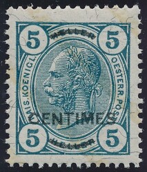 Kreta 8 B **  1904, 5 C. a. 5 Heller blaugrün, gezähnt 13:12 1/2, ...