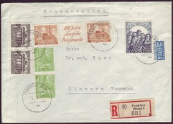 Frankfurt  1961, Einschreibebrief mit 60 Pf-Frankatur (u.a. ...