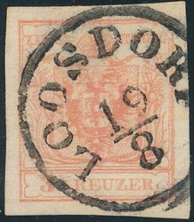 Loosdorf  "LOOSDORF 19/8" (Müller 1545b, 12 P.). ANK 3 MP IIIb