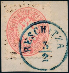 Reschitza  "RESCHITZA 3/2" in blau (Müller 2353a, 60 P.) auf ...