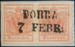 Dobra  "DOBRA / 7 FEBR:" (Müller 532a, 100 P.) auf 3 Kreuzer i. ...