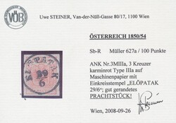 Elöpatak  "ELÖPATAK 29/6" (Müller 627a, 100 P.), Befund Steiner. ...