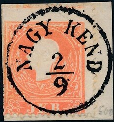 Nagy Kend  "NAGY KEND 2/9" (Müller 1811b, 100 P.) auf Briefstück. ...