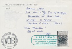 Triest"V. TRIEST" (Müller 2979a, 720 Punkte!) a. 6 Kreuzer braun, ...