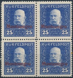 Montenegro 25 HellerMontenegro, 25 Heller ultramarin mit roten ...
