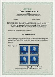 Montenegro 25 HellerMontenegro, 25 Heller ultramarin mit roten ...