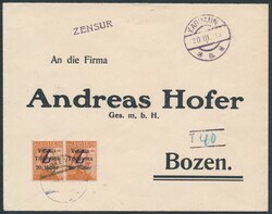 Bozen 21919, Brief von Kardaun v. 20.3.1919 nach Bozen, dort mit 20 ...