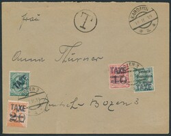 Bozen 2  1919, Brief von Kardaun v. 16.2.1919 nach Bozen, dort mit 4 ...