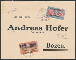 Bozen 21919, Brief von Kardaun v. März 1919 mit 30 Cent ...