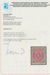 Mi 18 I B  1870, 4 S grau/karminrosa, gez. LZ 12 1/2, ungebraucht mit ...