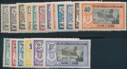 Französisch Indien  1914, Freimarken: kompletter Satz. Michel 25-42