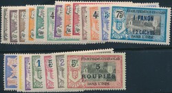 Französisch Indien  1923/26, Überdruckmarken: kompletter Satz. ...