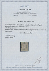 Mi 13 C1873, 10 Para hellgraubraun (beige) Duloz-Ausgabe (später ...
