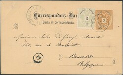 Trafoi  1886, 2 Kr.-Korrespondenzkarte braun mit 3 Kreuzer ...