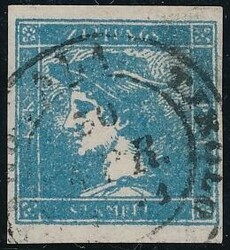 geripptes Papier  Blauer Merkur: Type Ia graublau, schwach geripptes ...