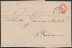 Blansko  "BLANSKO 15/9" in blau (Müller 241b, 20 P.) auf 5 Kreuzer ...