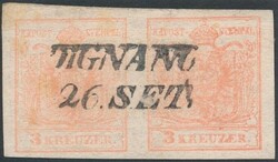 Dignano  "DIGNANO / 26. SET:" (Müller 519a) auf 3 Kreuzer i. waagr. ...