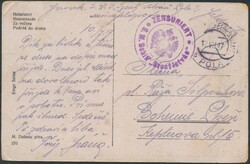 Szent Istvan  1917, "ZENSURIERT S.M. Schiff Szent-Istvàn" in violett ...