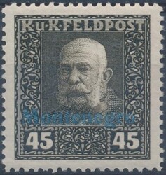 45 Heller  Montenegro, 45 Heller sepia mit blauem Probeaufdruck, ...