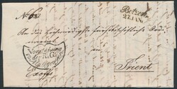 Bozen  1852, gebührenfreier Ex-offo-Brief vom 27. 1. von Bozen ...