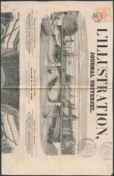 Zeitung  1859, 2 Kreuzer rot auf kpl. Zeitung "L'ILLUSSTRATION, ...