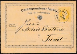 Branzoll  1878, "BRANZOLL 31/8" (Klein 456a, 25 P.) auf gelber ...
