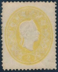 Hochformat  2 Kreuzer gelb im Hochformat (19 Zähne) ungebraucht mit ...