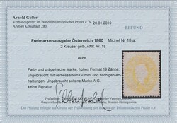 Hochformat  2 Kreuzer gelb im Hochformat (19 Zähne) ungebraucht mit ...