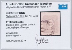 23, hellgrau  (1 Kr.) hellgrau, allseits breitrandig und einwandfrei, ...