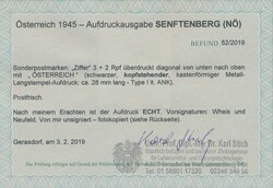 Lokalausgabe Senftenberg1945, SENFTENBERG: 3+2 Rpf Sonderpostmarke ...