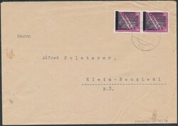 Wien 40  1945, 6 Pf flieder im senkr. Paar auf Fernbrief von Wien 40 ...