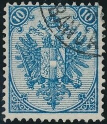 Bosnien Plattenfehler  10 Kreuzer blau, Plattenfehler "Rahmenbruch ...