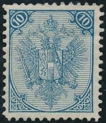 10 Kreuzer blau  10 Kreuzer blau, Buchdruck, ungebraucht, LZ 11 1/2. ...