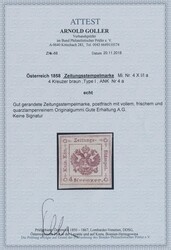 4 Kreuzer1858, 4 Kreuzer braun mit vollem, frischem und ...