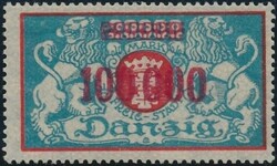 Mi 150 I  100 000 a. 20 000 Mark mit Plattenfehler "offenes O". Mi ...