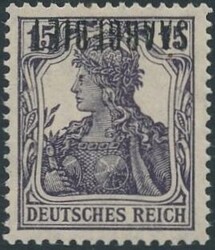 Mi 34 K  1920, 15 Pf mit kopfstehendem Aufdruck, postfrisch, geprüft ...