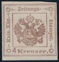 4 Kreuzer1858, 4 Kreuzer braun, ungebrauchtes Prachtstück, sign. ...
