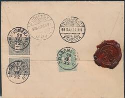 Dragomerfalu  1899, Brief von Dragomerfalu mit rückseitiger ...