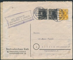 Oberursel  1948, Luftpsostbrief von Oberursel v. 23.8.48 mit 29 ...