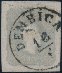 23, hellgrau  (1 Kr.) hellgrau, EK-Stempel "DEMBICA 16/6", allseits ...